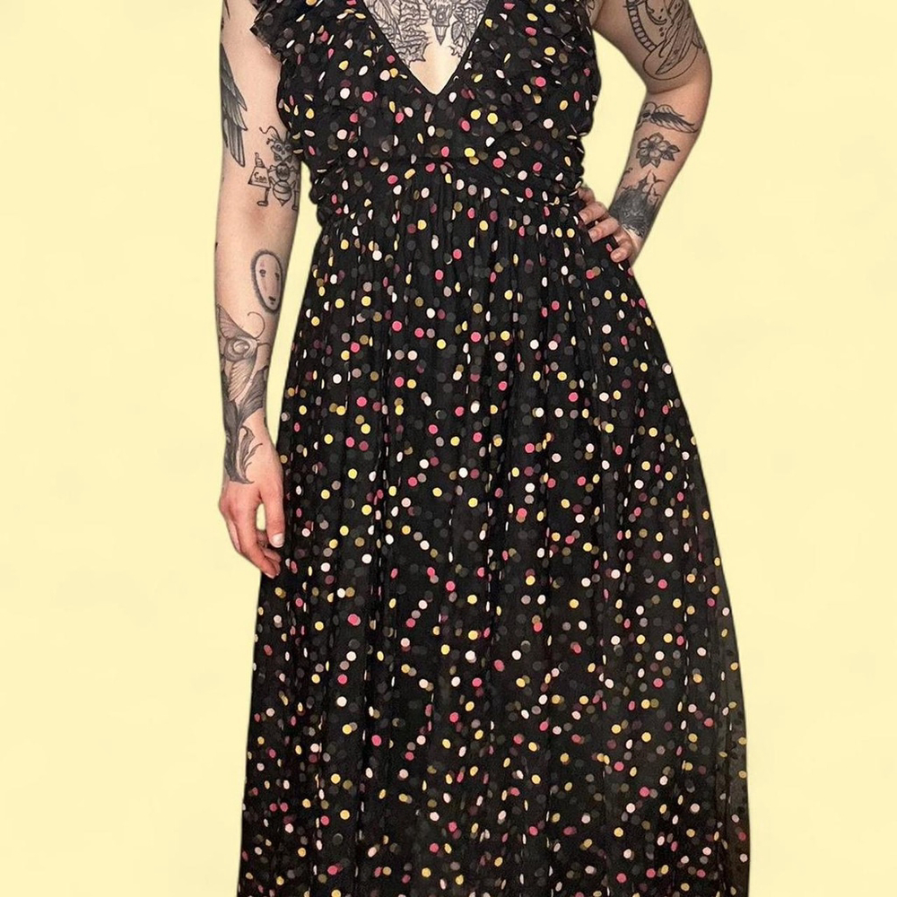 Anthropology - Maeve Soraya Tiered Polka Dot Maxi Dress
